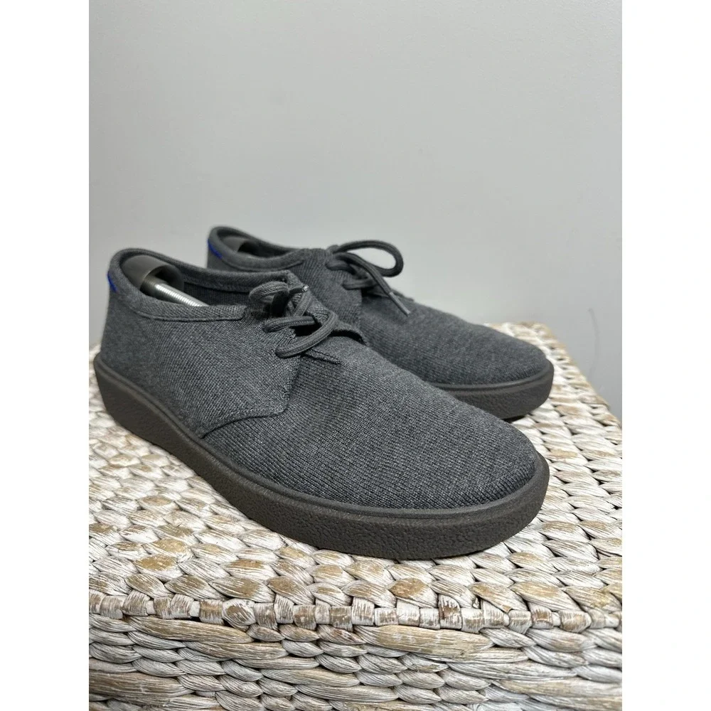 Rothy's The Monty Lace Up Shoes Men 10 Grey Black Wool Blend Knit  Modern Casual